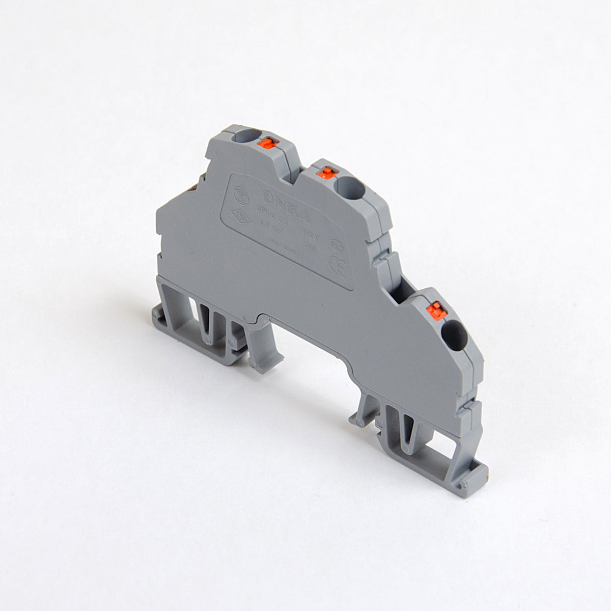 ONKA 2.5mm2, 2 tier spring rail connector terminal block DIN rail terminal block 4-wire grey, 1020379