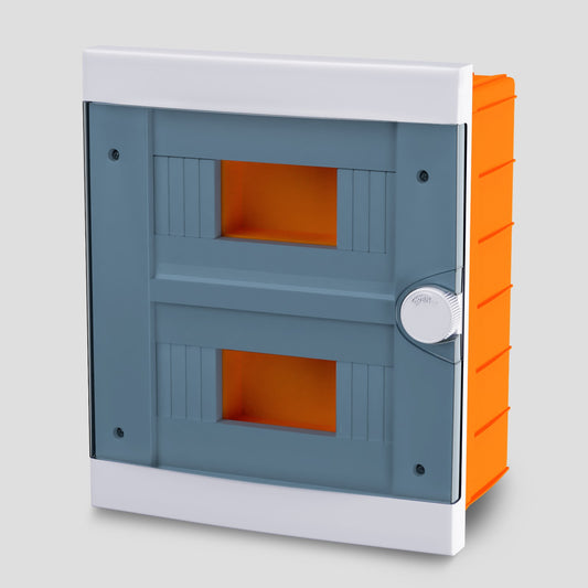 ARS Modular switchboard 16 MOD (16 fuses), plastic flush-mounted switch cabinet, transparent door IP40, 341206