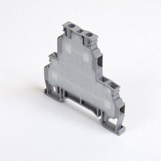 ONKA 2.5mm2, 2 tier Screw rail connector terminal block DIN rail terminal block 4-wire grey, 1010332