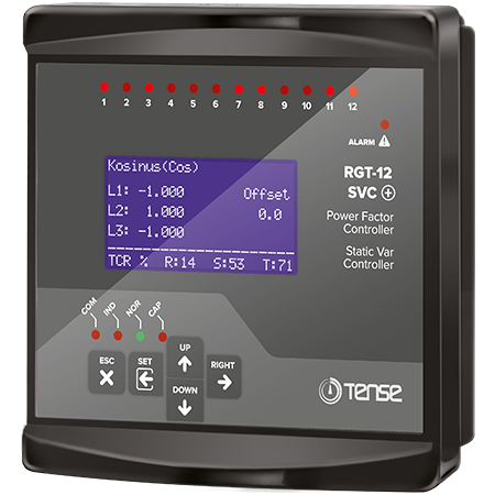 RGT-12SVC - Reactive power controller 12 level +TCR with RS485 ModBus RTU