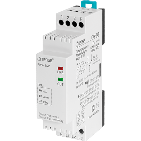 Three-phase monitoring relay with PTC control phase trip/asymmetry/sequence