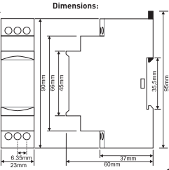 Three-phase monitoring/protection relay for control of phase failure/asym/over-voltage