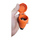 Orange hermetic rubber socket IP54 with flap 16A 250V French type (Pin) RDP-O-E Bylion