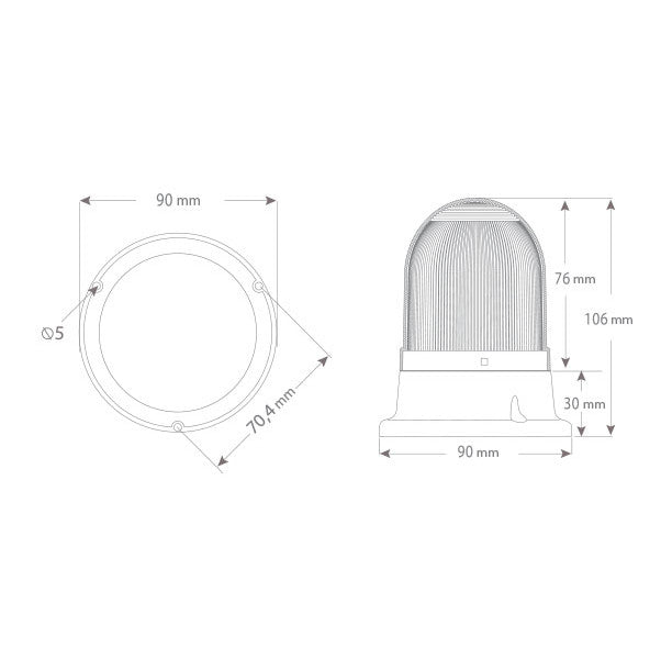 Series 70 SNT-725 signal beacon red Mucco, 85-250 V AC/DC, ø70mm , SNT-125-B