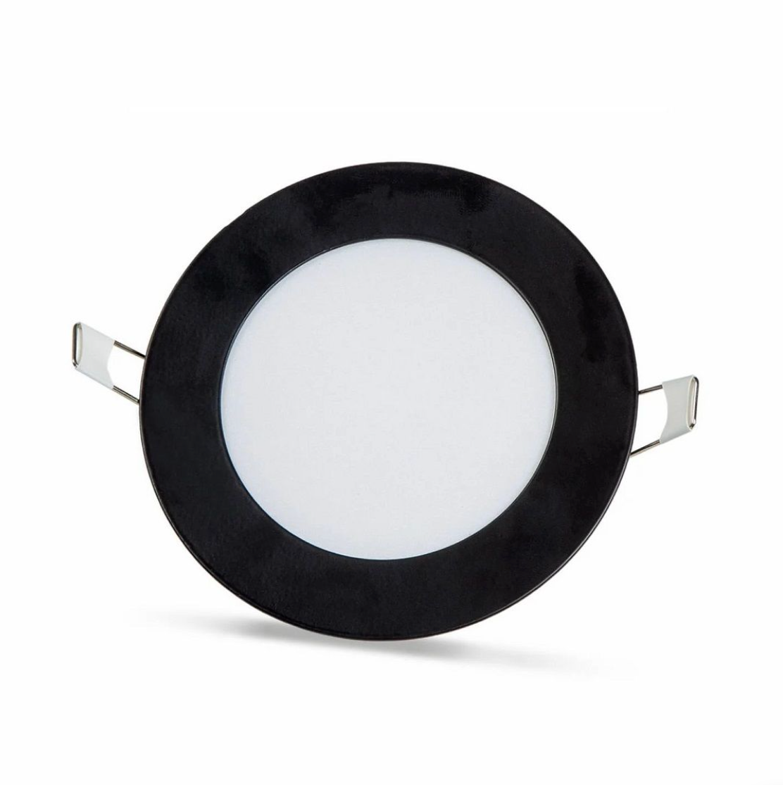 2 pcs - painéal LED ciorclach 6W / 540Lm bán fuar fráma dhubh ciorclach suiteáilte (soláthar cumhachta san áireamh) 6500K YL10-0600-S