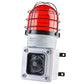 Heavy Duty die-cast metal siren with LED strobe in cage