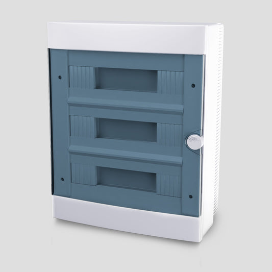 ARS Modular switchboard 36 MOD (36 fuses), surface-mounted switch cabinet, plastic, transparent door IP40, 347414