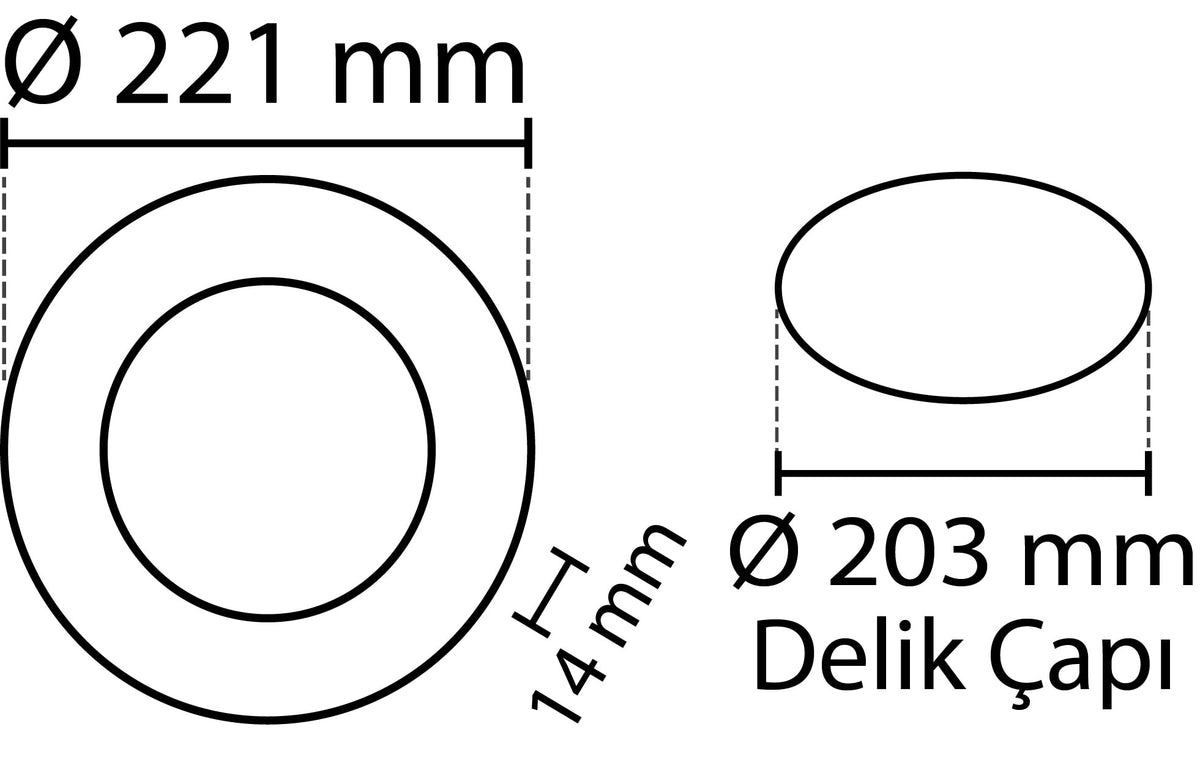 2 pcs - SLIM LED panel black frame cold white /6500K 18W / 1620Lm round recessed round (power supply included) 6500K YL10-1800-S