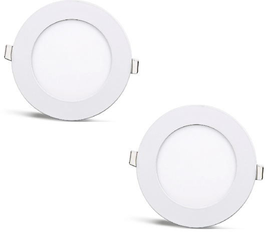 2 pcs - round LED panel 6W / 540Lm white circular recessed (power supply included) 4000K YL10-0607