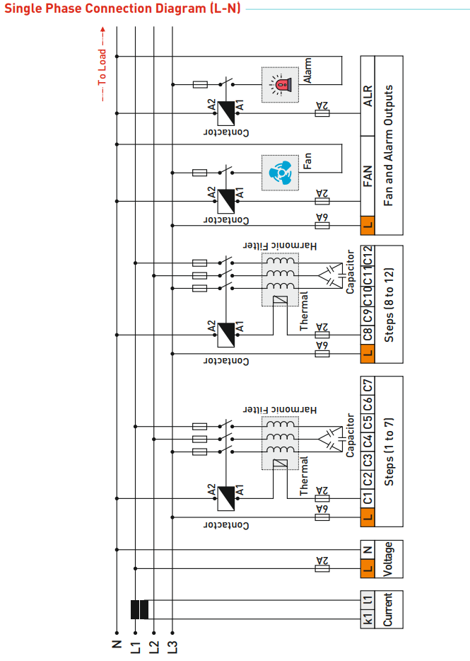 12 level reactive power controller with LED screen