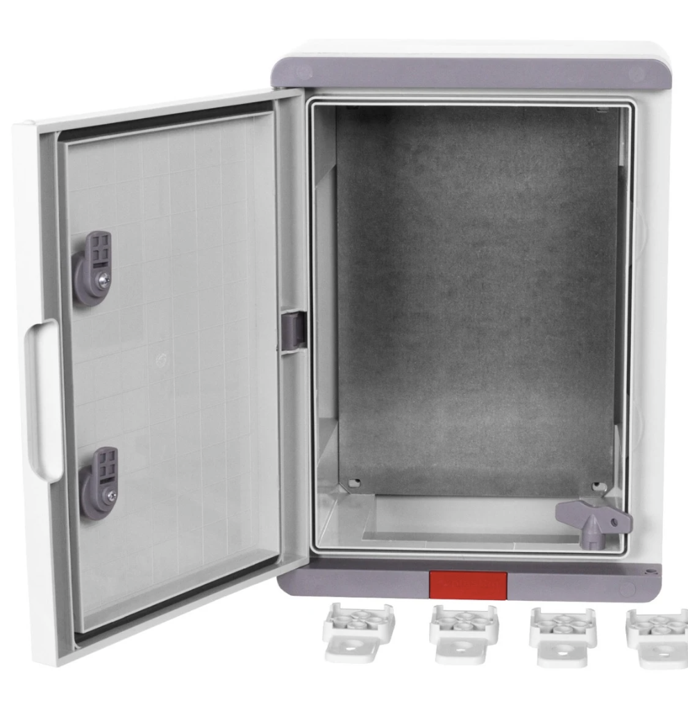 Plastic box IP 67, with grey door, 350x250x150 mm