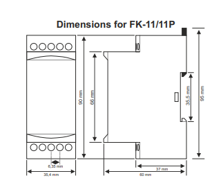 Protective three-phase monitoring relay for controlling the phases trip/asym/trace
