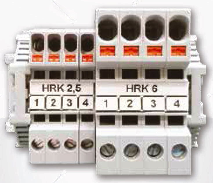 ONKA 2.5mm2 Hybrid Scriú / Spring Rail Terminal Block Terminal Block DIN Rail Terminal Block 2-wire liath, 1040002