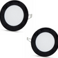 2 pcs - painéal LED ciorclach 6W / 540Lm bán fuar fráma dhubh ciorclach suiteáilte (soláthar cumhachta san áireamh) 6500K YL10-0600-S